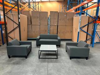 Allweather tuinset, zonder tafel, donker grijs